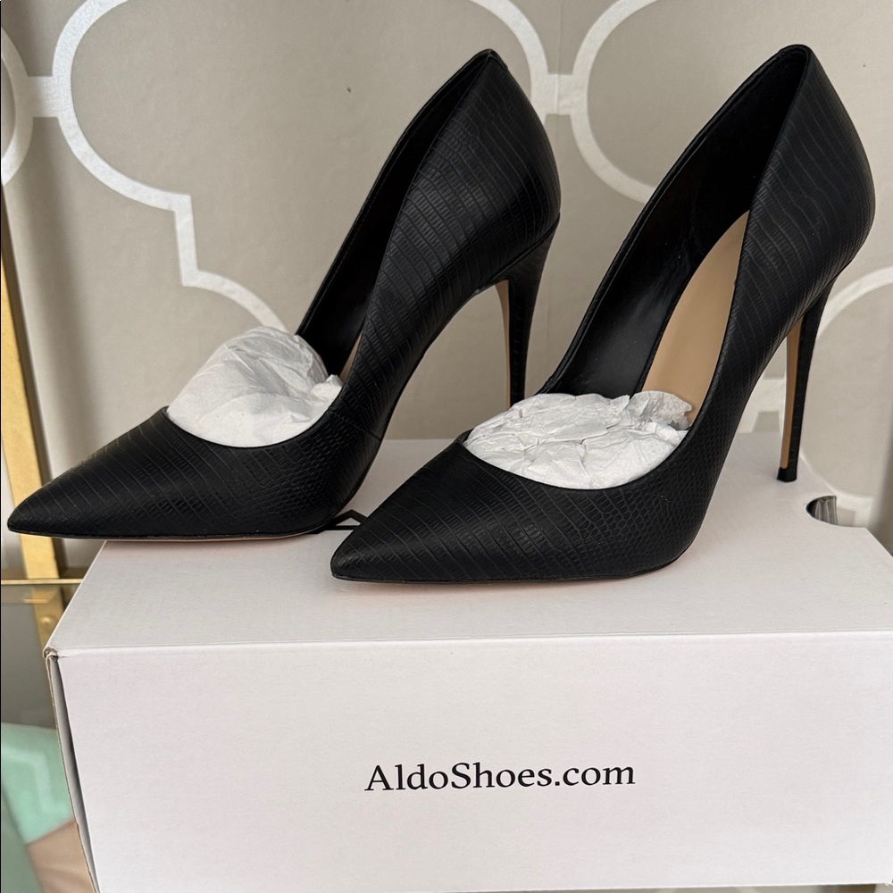 Aldo Textured Black Heels for Women